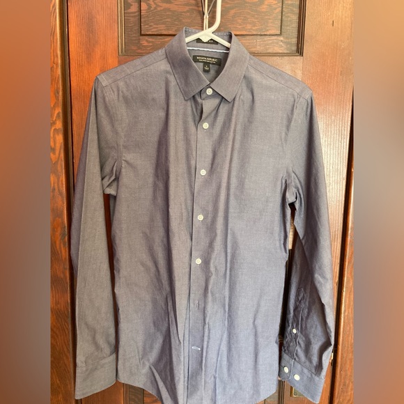 Banana Republic non-iron cotton slim fit small gray dress shirt - Picture 5 of 5